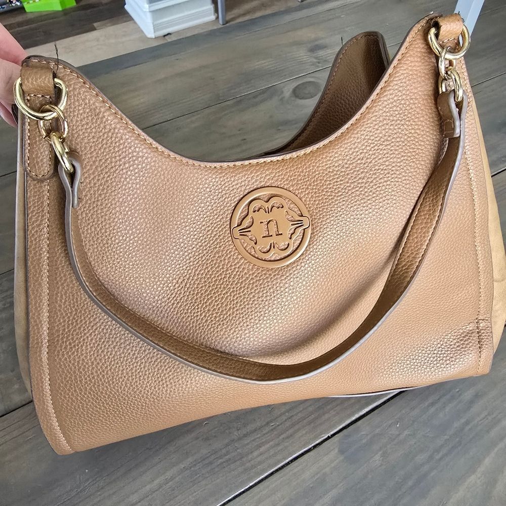 Nanette Lepore Vegan Leather Shoulder Bag Tan